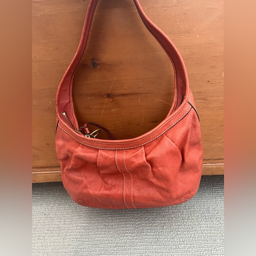 Coach burnt orange leather purse